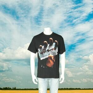 Y2K Vintage Judas Priest British Steel Keep The Faith Heavy Metal Band T Shirt